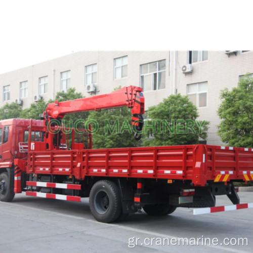 China Flatbed Truck with Crane 8 Ton 10 Ton Truck Mounted Crane Hiab Palfinger Telescopic Boom